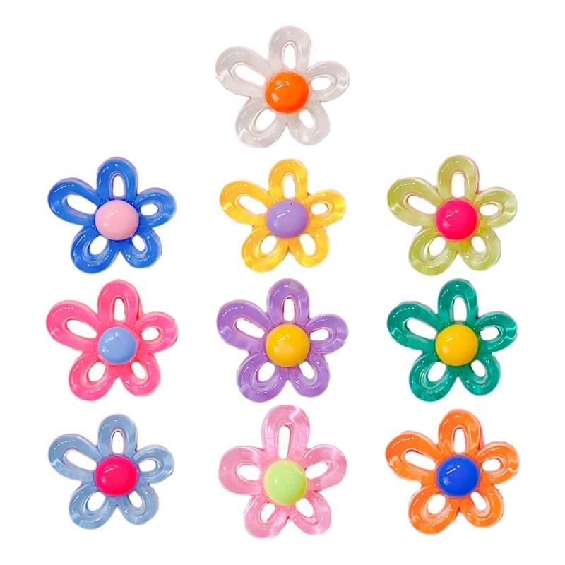 Flgo จี้เรซิ่น รูปดอกไม้ 10 สี สําหรับทําเครื่องประดับ สร้อยคอ สร้อยข้อมือ DIY