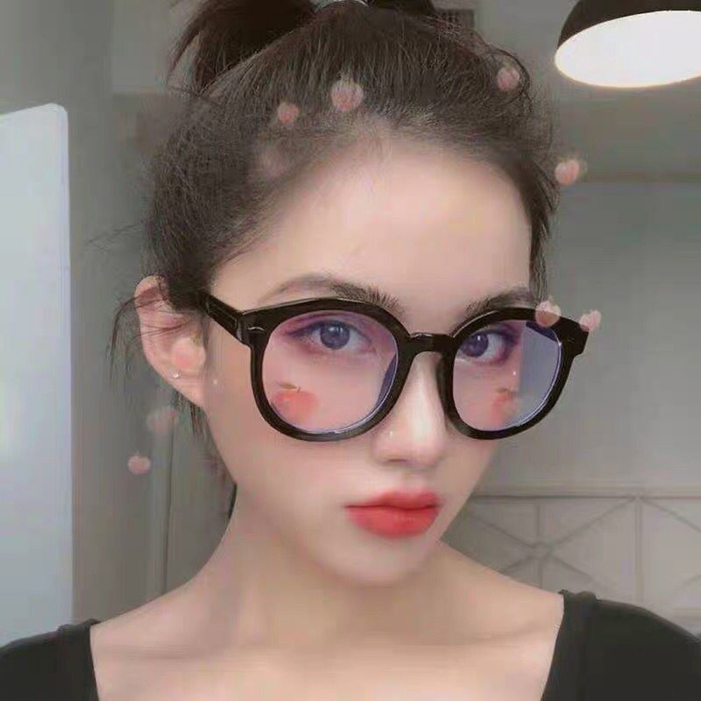 GM แว่นตาป้องกันรังสียูวีกรอบใหญ่สีด ําสําหรับผู้หญิง