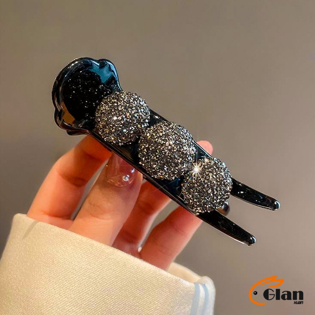 Glanxuan กิ๊ฟหนีบผม ประดับโบว์ และพลอยเทียม กิ๊บติดผมสตรีสไตล์เกาหลี Hair Clips