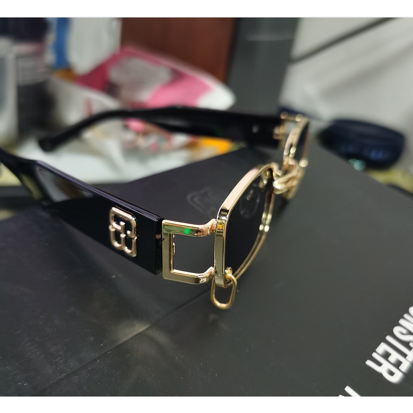 Gm Kris Wu Series Gw 002 03 ( Bk ) แว่นตากันแดด กรอบโลหะ ทรงสี่เหลี่ยม สีทอง