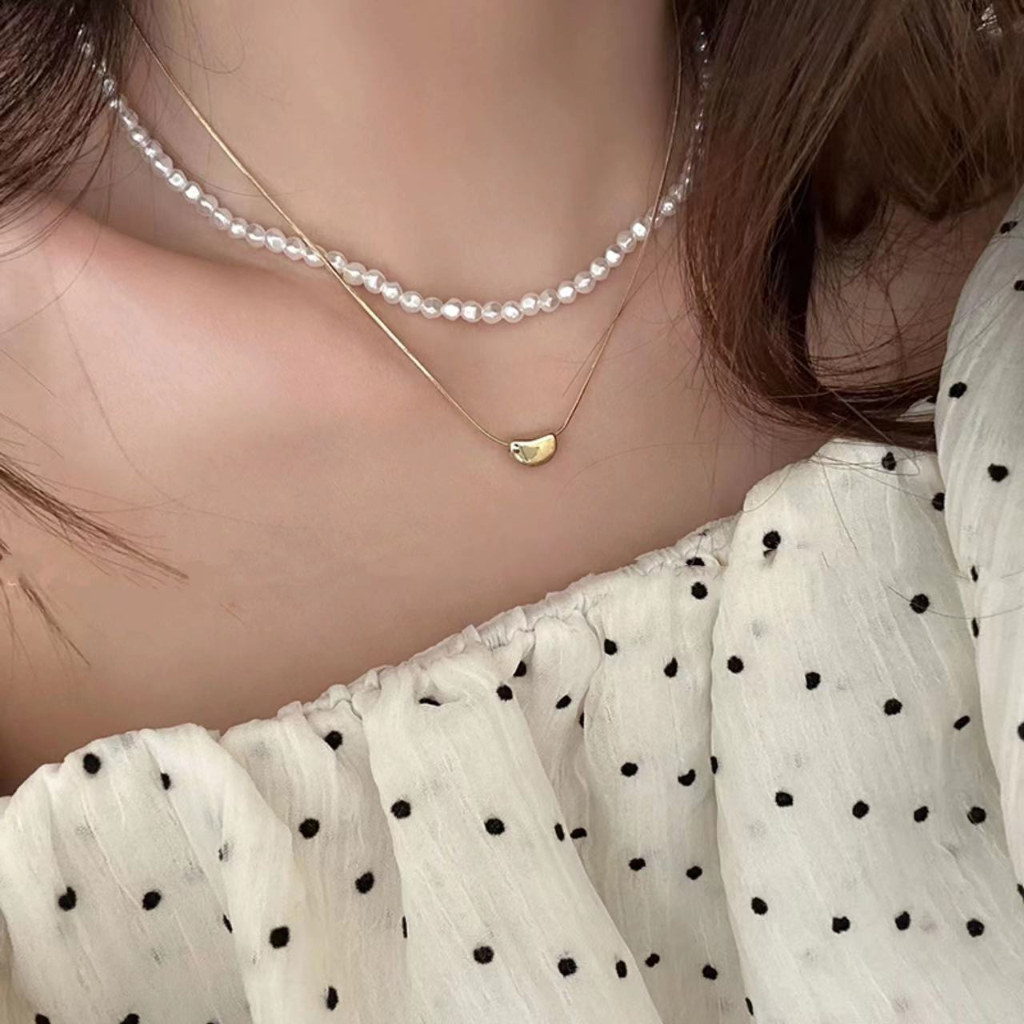 Golden Doudou สร้อยคอโซ่ ประดับมุก หรูหรา เข้ากับทุกการแต่งกาย สําหรับผู้หญิง
