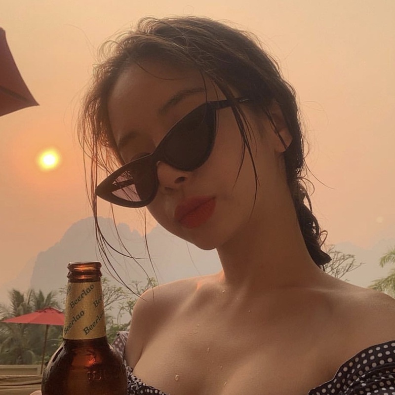 (HENGHA) แว่นกันแดด กรอบเล็ก ทรงตาแมว สไตล์วินเทจ เรียบง่าย สําหรับผู้หญิง