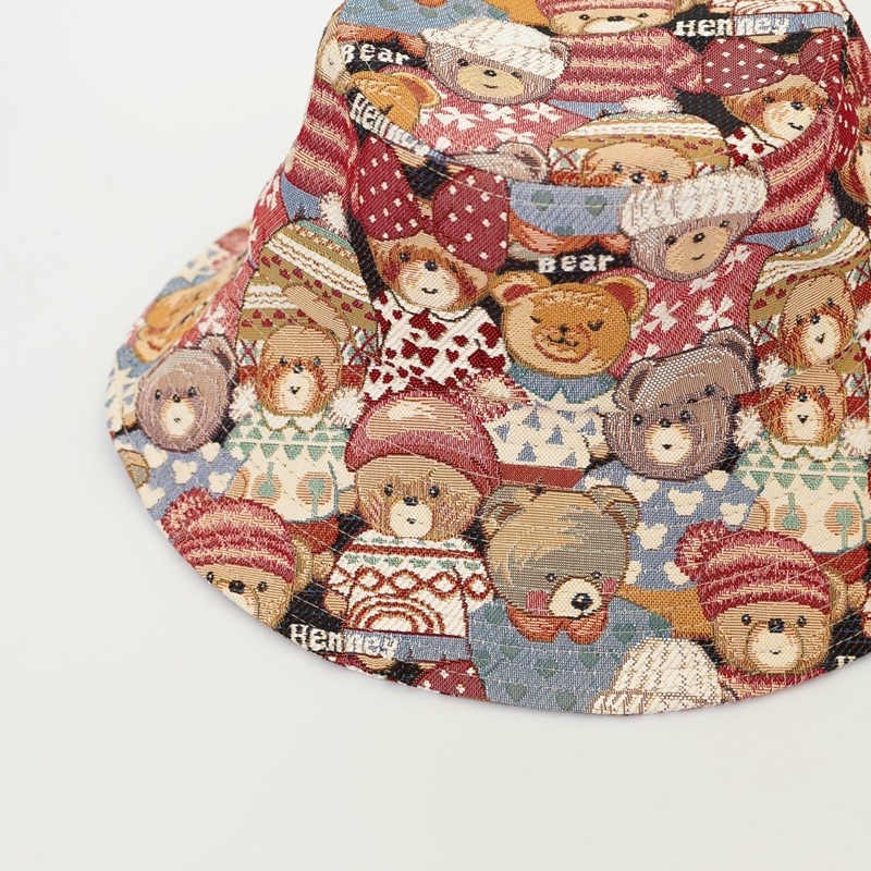 Henneybear - HM031 ลาย cute หมวกปีกฮาวาย ทรงสวย