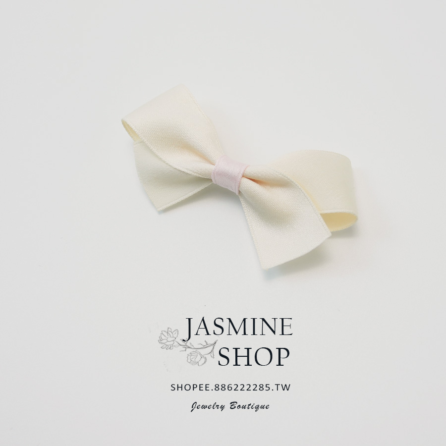 [Jasmine Shop] กิ๊บติดผม รูปโบว์น่ารัก สีชมพู สีฟ้า สีเบจ สําหรับเด็ก