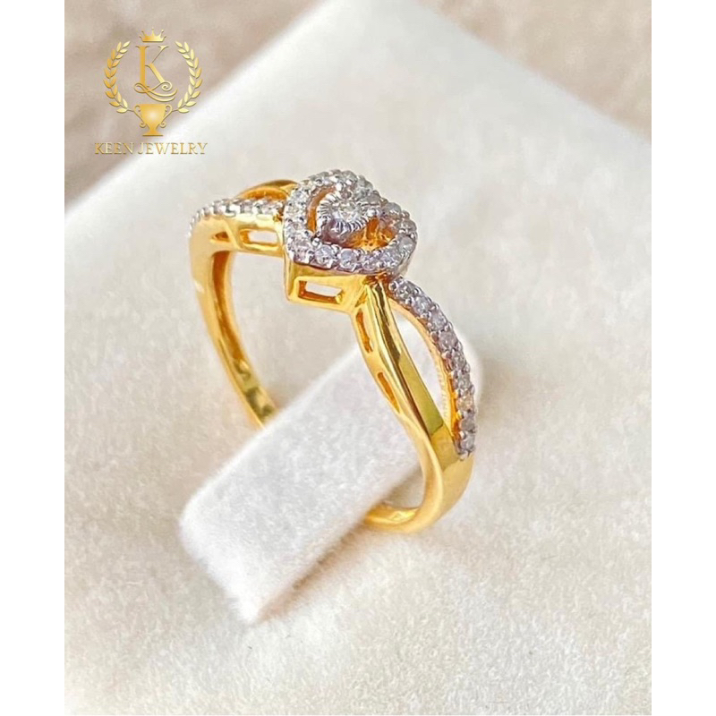 (Keen Jewelry) ❗️งานสั่งทำ มีหลายแบบ แหวนทองแท้ 9K 37.5% ประดับเพชร cz เกรดดีที่สุด