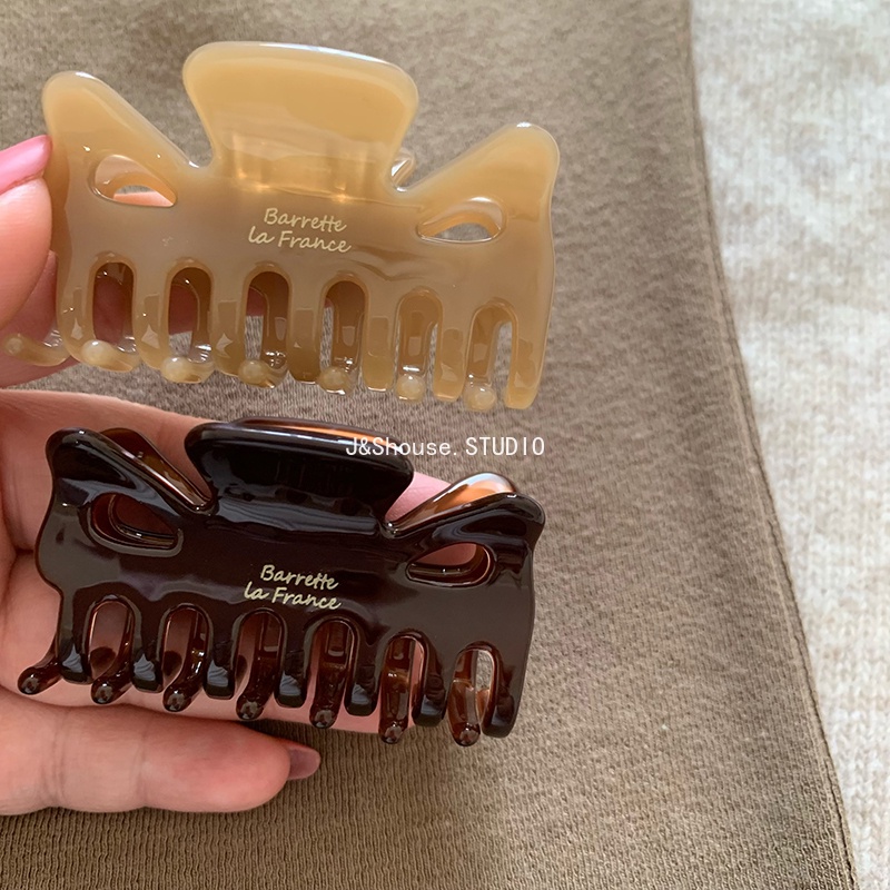 Kf723 กิ๊บติดผม สีกาแฟและน้ําตาลอะซิเตท ขนาดเล็ก สไตล์เกาหลี สําหรับผู้หญิง