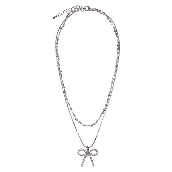[LUVISTRUE] Ch RIBBON necklace (สีเงิน) / สร้อยคอ ของแท้ 100% / ทุกวัน