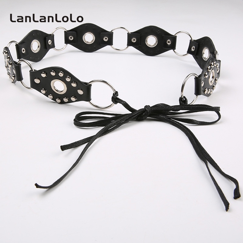 Lanlanlolo เข็มขัดหนัง ประดับลูกปัด สีพื้น สไตล์เรโทร แฟชั่นสําหรับผู้หญิง 2023