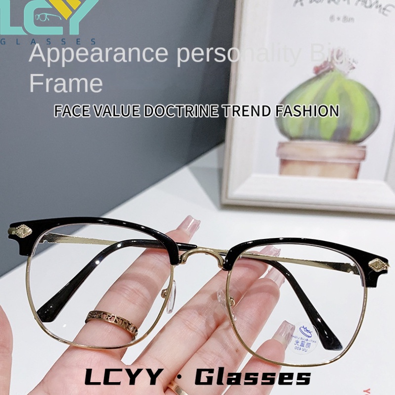 Lcyy2022 ใหม่ แว่นตา กรอบโลหะ ป้องกันแสงสีฟ้า สไตล์เรโทร สําหรับผู้ชาย -0°-5.0°/820