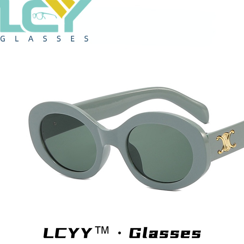 Lcyy2023 ใหม่ แว่นตากันแดดแฟชั่น ทรงวงรี สไตล์ยุโรป และอเมริกาย้อนยุค 5293