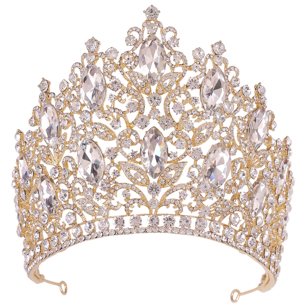 Levery Miss Pageant มงกุฎเจ้าหญิง ประดับพลอยเทียม ขนาดใหญ่ สําหรับเจ้าสาว งานแต่งงาน