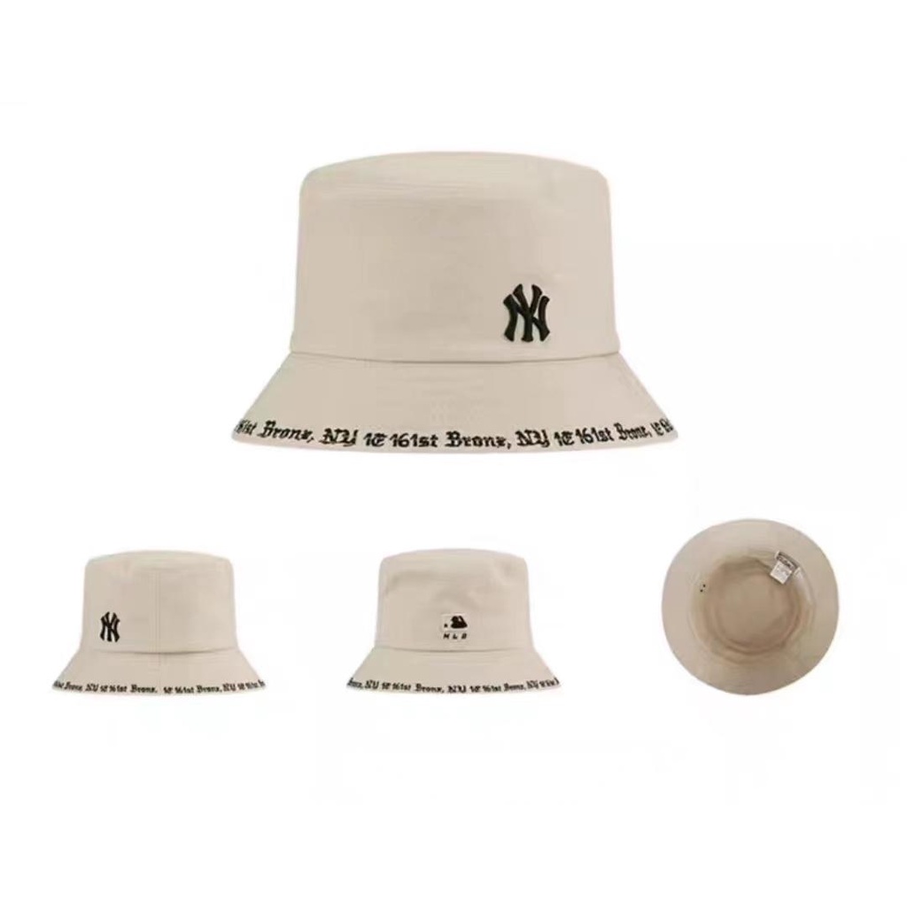 MLB NY หมวกบักเก็ตเเฟชั่นรุ่นใหม่ปักลายอักษรรอบหมวก BUCKET HAT