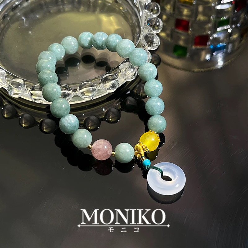 MONIKO สร้อยข้อมือหยก เครื่องประดับ ของขวัญ ย้อนยุค มรกต อินเทรนด์ สําหรับผู้หญิง
