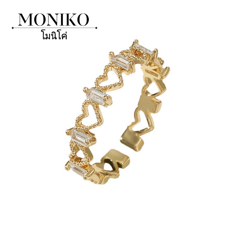 MONIKO แหวน แหวนแฟชั่นเกาหลี แหวนทองประดับเพชร เครื่องประดับนำเข้า เครื่องประดับสตรี