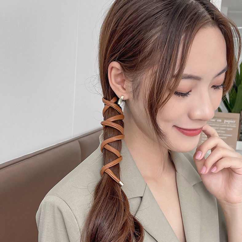 [Magpie] ใหม่ ที่คาดผมหนัง ผูกเชือก สไตล์ฝรั่งเศส เรียบง่าย สําหรับผู้หญิง 2023