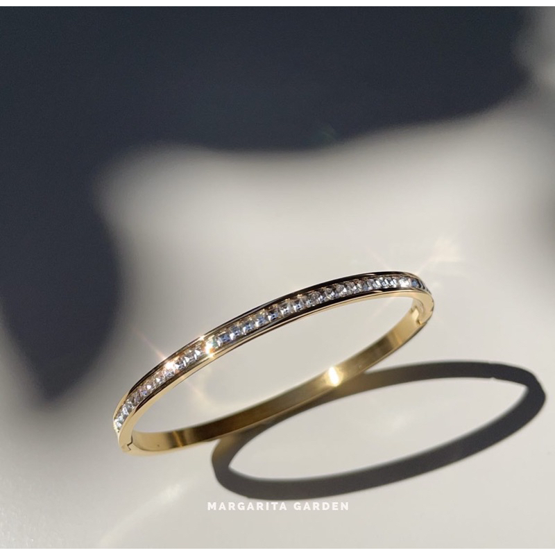 Margarita Half Circle Diamond Stainless Bangle