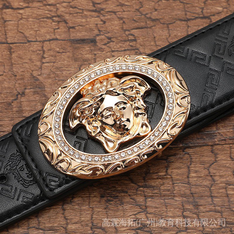 Medusa Red Versace เข็มขัดลําลอง เข้ากับทุกการแต่งกาย แฟชั่นสําหรับผู้ชาย วัยรุ่น 87WP