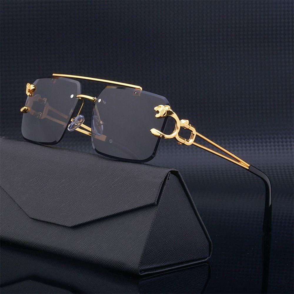 Melodygoods1 แว่นตากันแดด ไร้ขอบ แฟชั่น กรอบโลหะ แว่นตาไร้กรอบ Steampunk แว่นตากันแดด