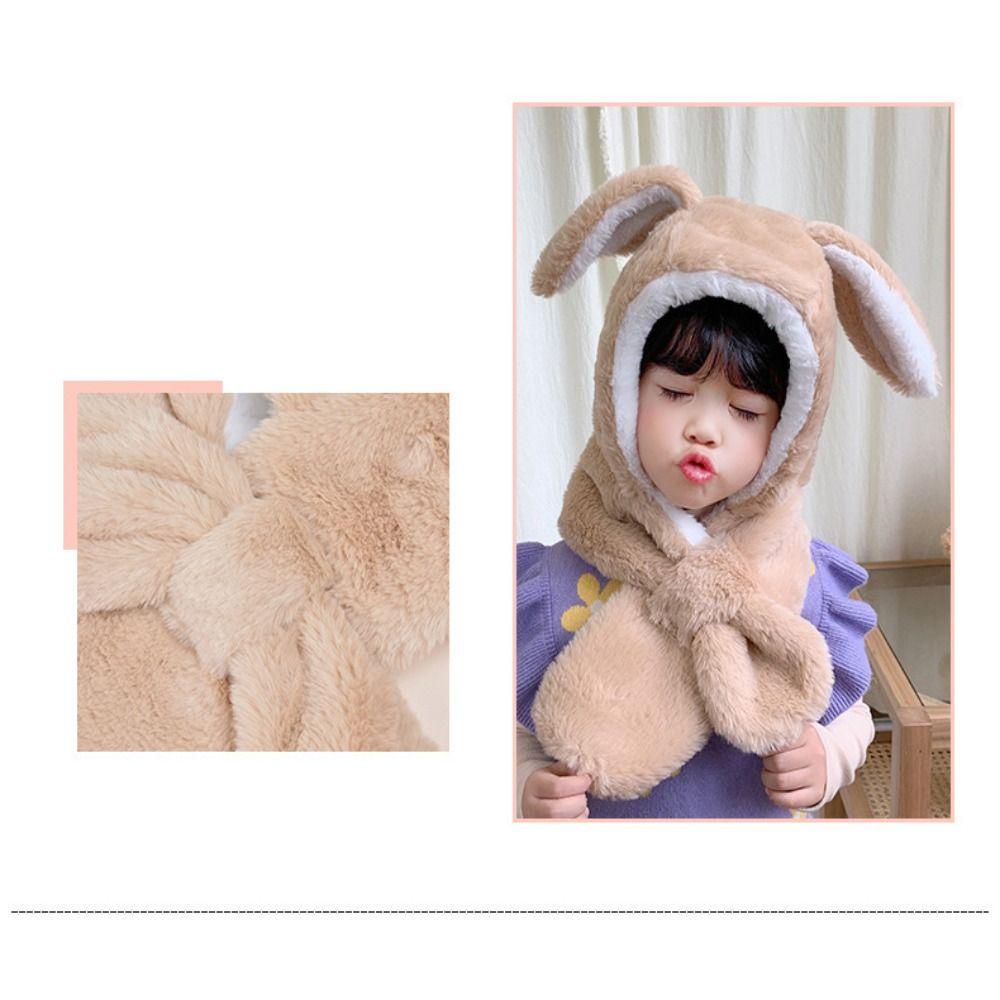 Mh หมวกผ้ากํามะหยี่ขนนิ่ม ลายการ์ตูนน่ารัก ให้ความอบอุ่น