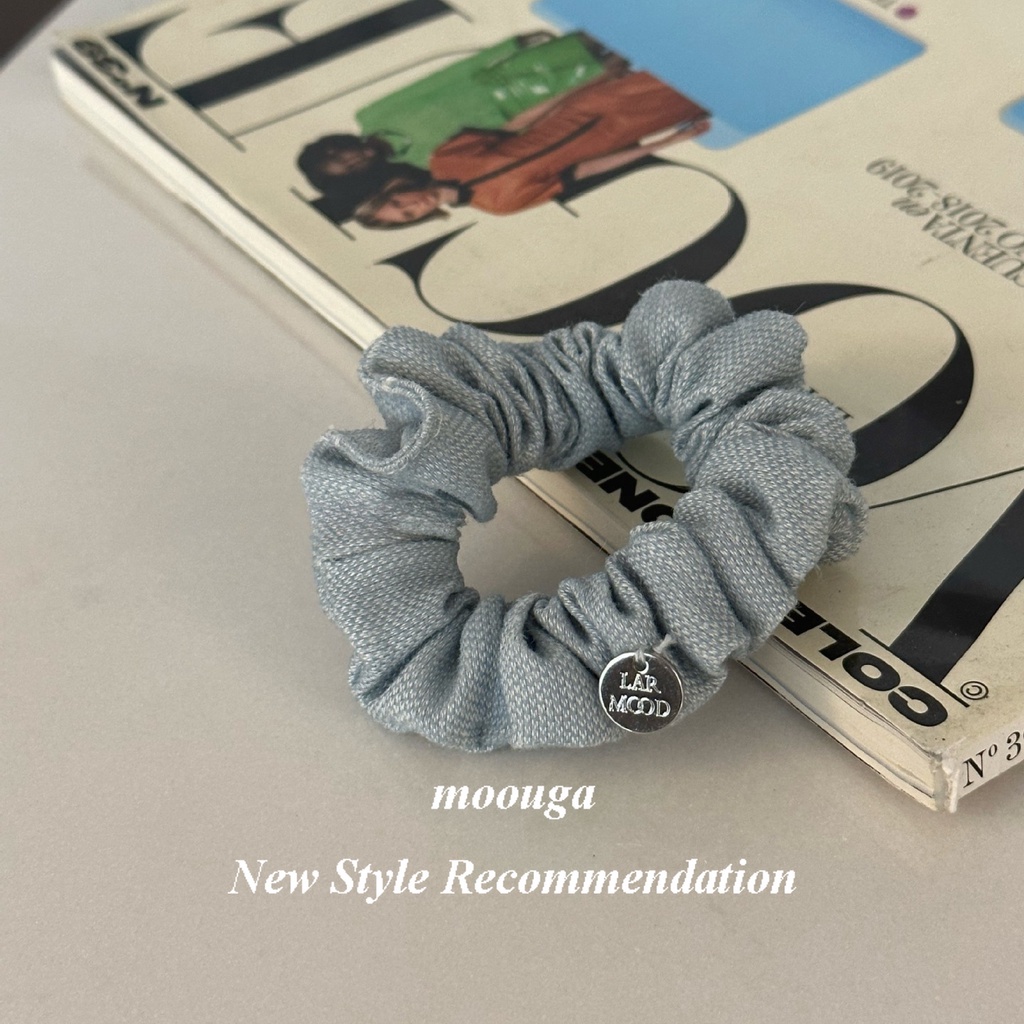 Moouga/handy ที่คาดศีรษะ ผ้ายีน ลดอายุ แบบเรียบง่าย สไตล์ใหม่ สําหรับผู้หญิง
