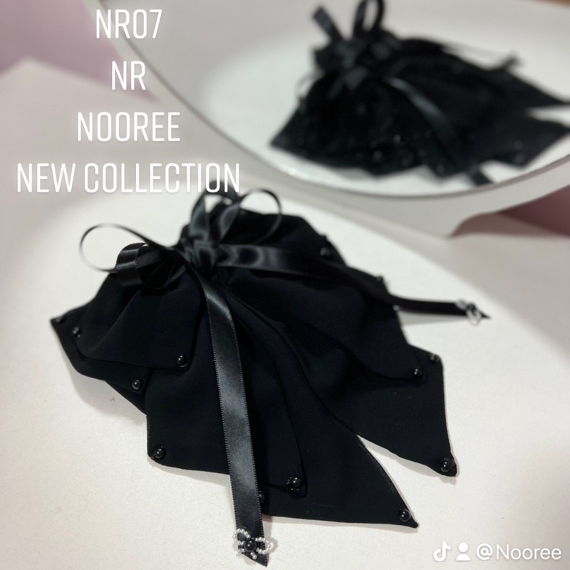 NR07 เน็ตติดผมพยาบาลสีดำ เรียบหรู โบว์ติดผม