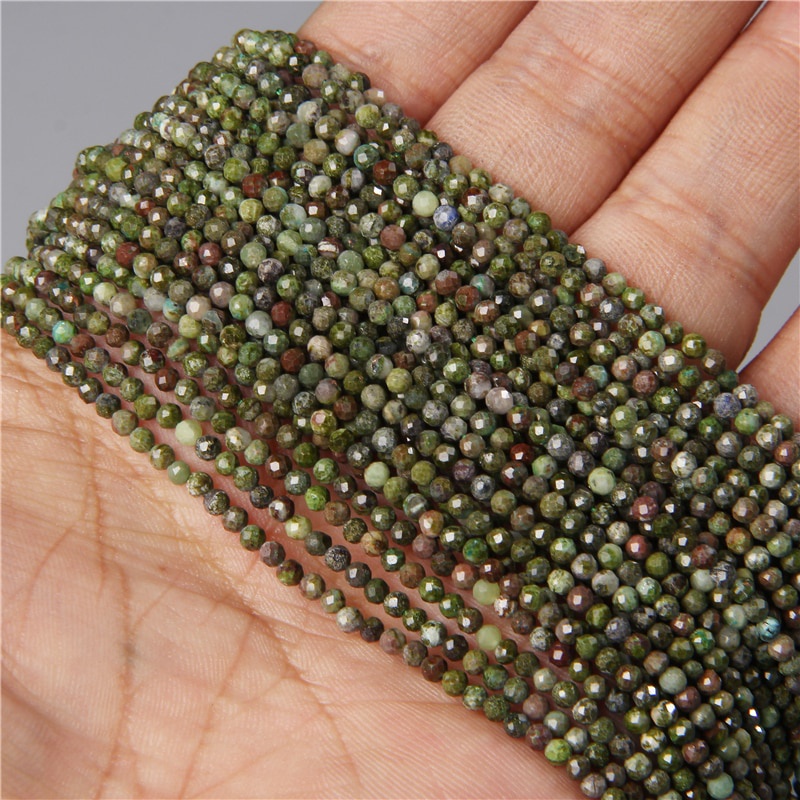 Natural Stone Beads Small section Bead Prehnite Aquamarine Quartzs 3mm Loose Beads for Jewelry Making DIY Bracelet Necklace 38CM