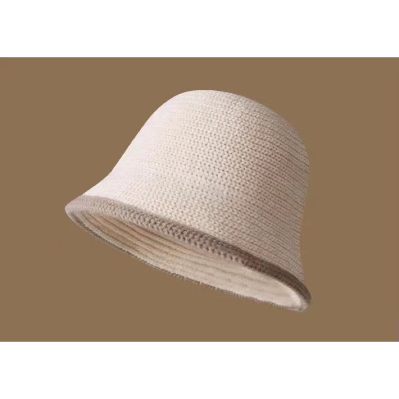 New#bucket หมวกไหมพรมสไตล์ญี่ปุ่นแบบใหม่（底纹）