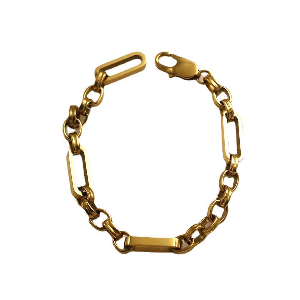 Niche สร้อยข้อมือสเตนเลส 18K ชุบสุญญากาศ สไตล์ยุโรป อเมริกัน