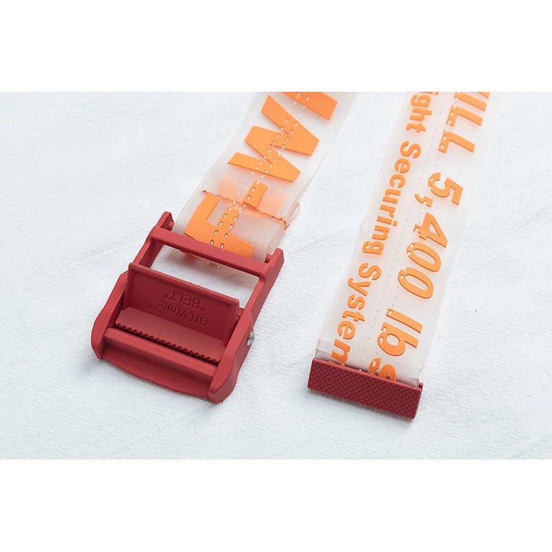 OFF WHITE 18SS โลโก้ใหม่เข็มขัดโปร่งใสสำหรับผู้ชายและผู้หญิง