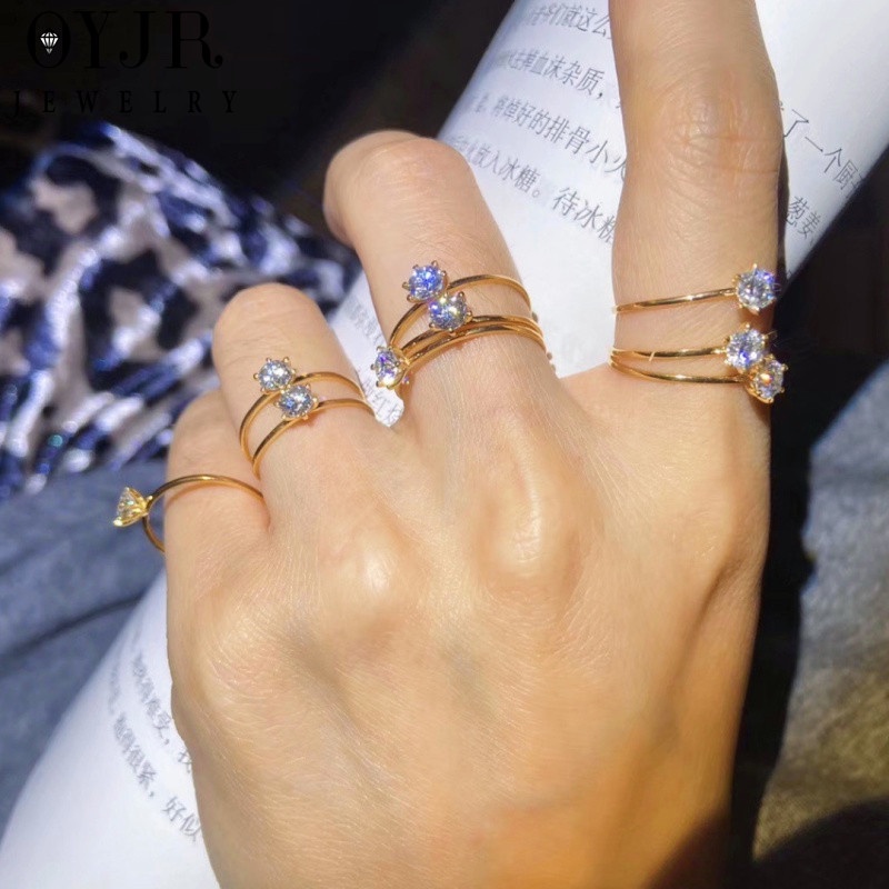OYJR แหวนเพชรสวยๆ แหวนสแตนเลสแท้สำหรับผู้หณิง