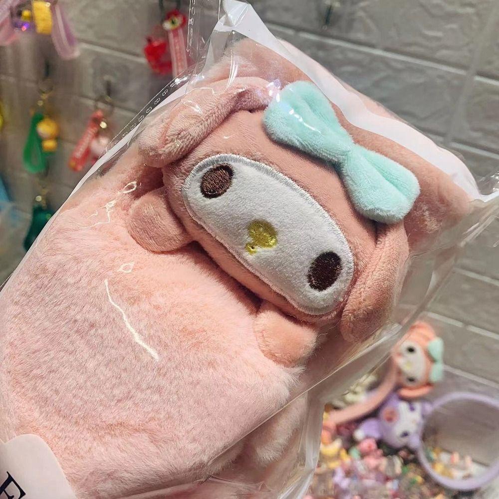Oceanmap ผ้าพันคอ ผ้ากํามะหยี่ขนนิ่ม ลายการ์ตูน Cinnamoroll น่ารัก ให้ความอบอุ่น สําหรับเด็กผู้หญิง