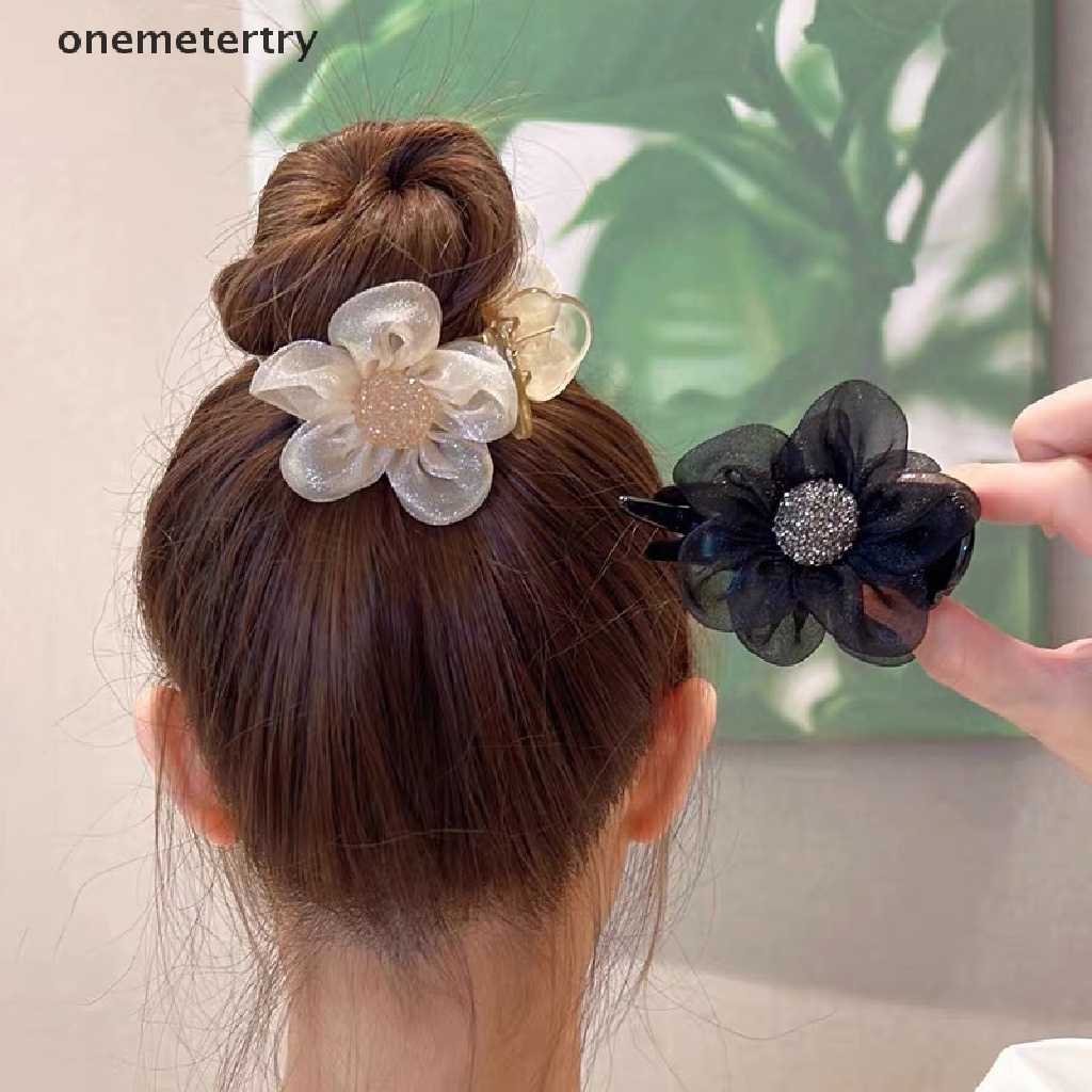 Onem กิ๊บติดผมหางม้า รูปดอกทานตะวัน ประดับพลอยเทียม หรูหรา เครื่องประดับ สําหรับผู้หญิง