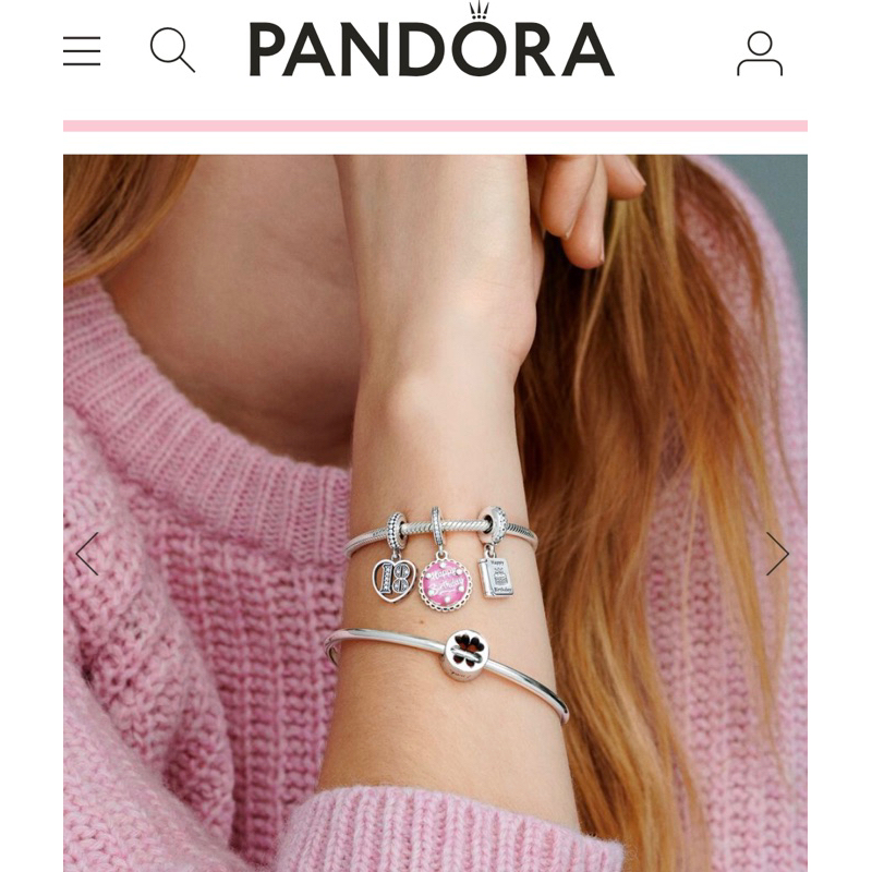 Pandora moment snake chain bracelet size 18 แท้100%