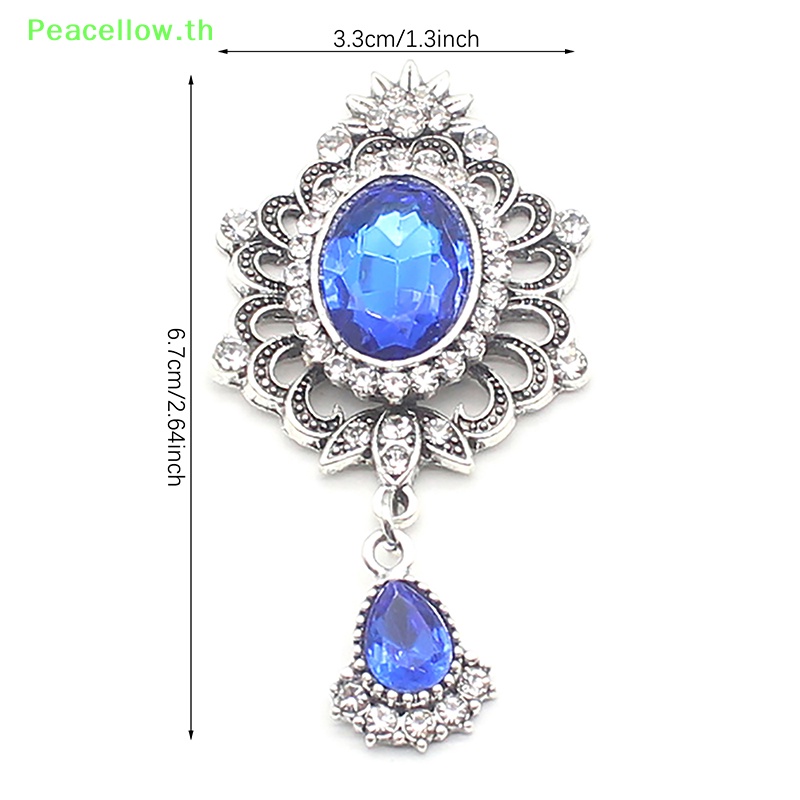 Peacellow จี้เข็มกลัดคริสตัลอัลลอย แบน 33*67 มม. สําหรับตกแต่งงานแต่งงาน เชิญวันหยุด TH