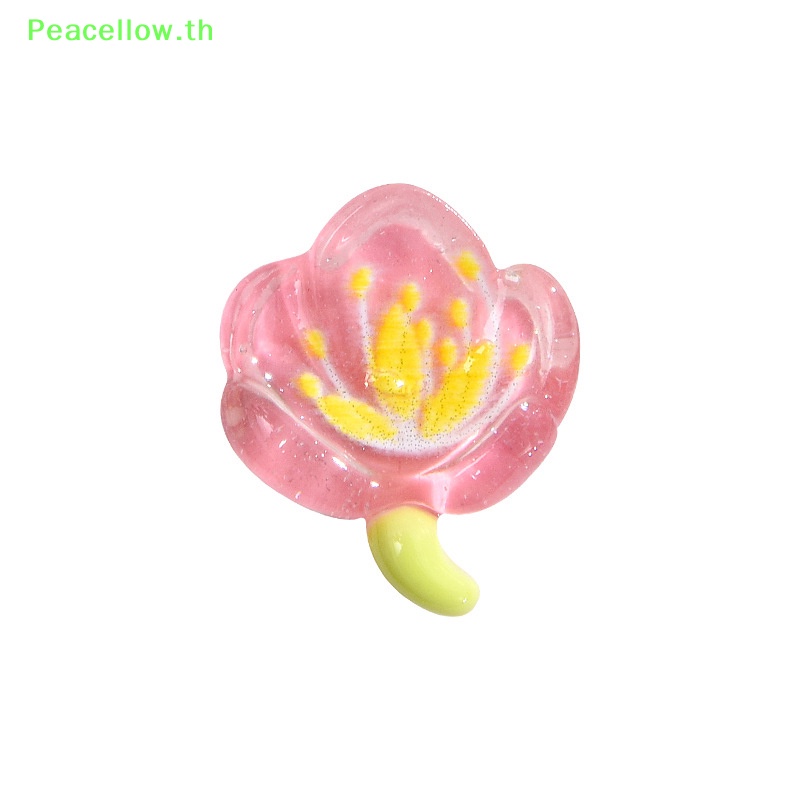 Peacellow ดอกซากุระเรซิ่น ขนาดเล็ก 10 ชิ้น สําหรับตกแต่งบ้าน เค้ก โทรศัพท์ DIY