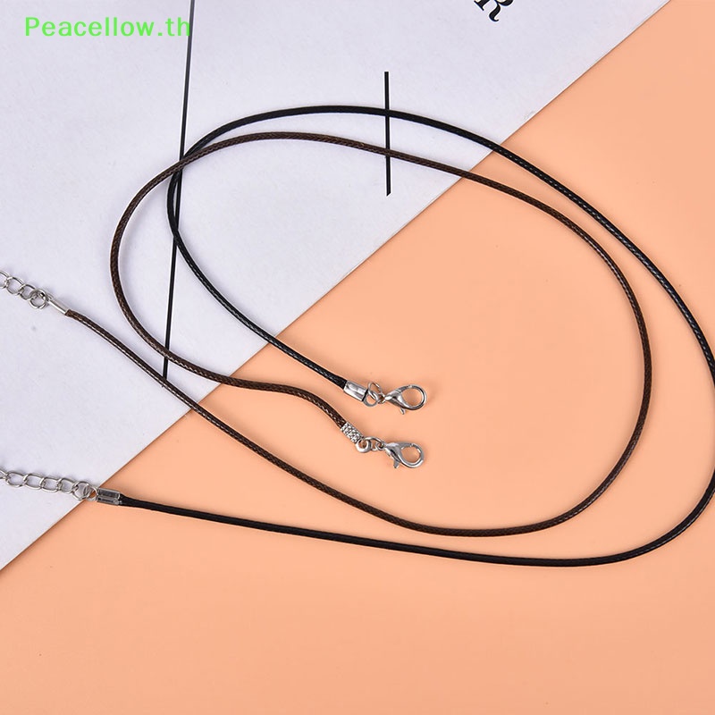 Peacellow เชือกหนัง 1.5 มม. ปรับได้ สีดํา สําหรับทําสร้อยคอ สร้อยข้อมือ DIY 10 ชิ้น