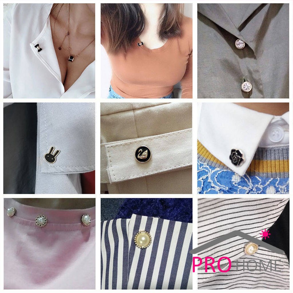 Pro Home กระดุมผ้าพันคอ กระดุมติดคอเสื้อ ชุดละ 10 ชิ้น Fashion Accessories