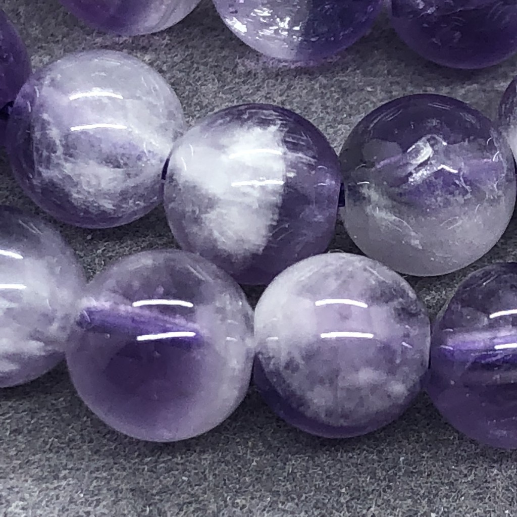 Purple Crystal Beads ลูกปัดคริสตัลสีม่วง 4-12 มิลลิเมตรรอบธรรมชาติหลวมอเมทิสหินอุปกรณ์ Diy
