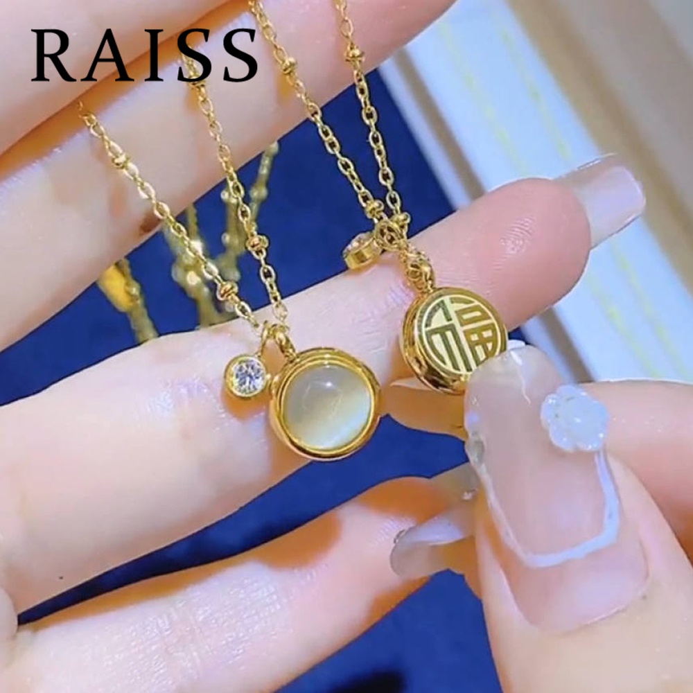 RAISS สร้อยตาแมวนำโชค สร้อยสแตนเลสแฟชั่นสวยๆสำหรับผู้หญิง