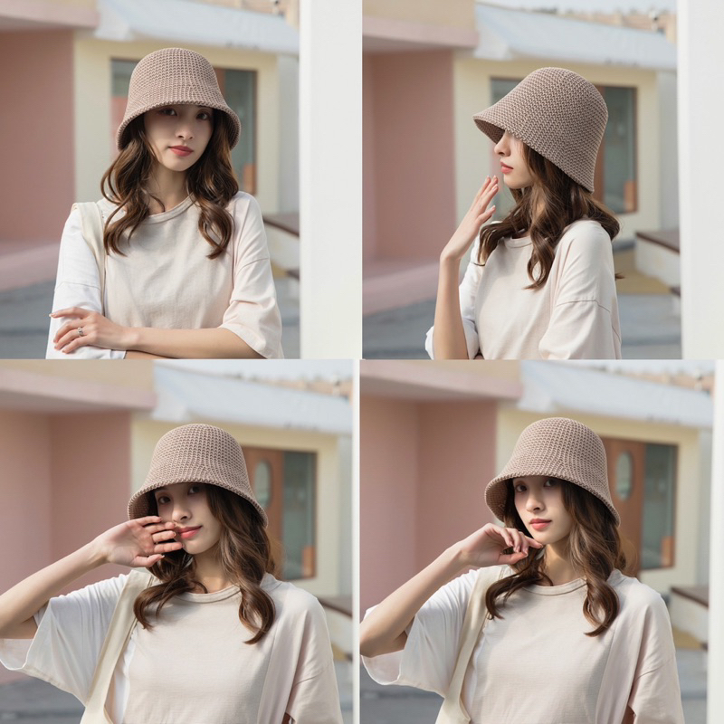 (RB) หมวกเชือกถัก หมวกบักเก็ต ลายคลื่น