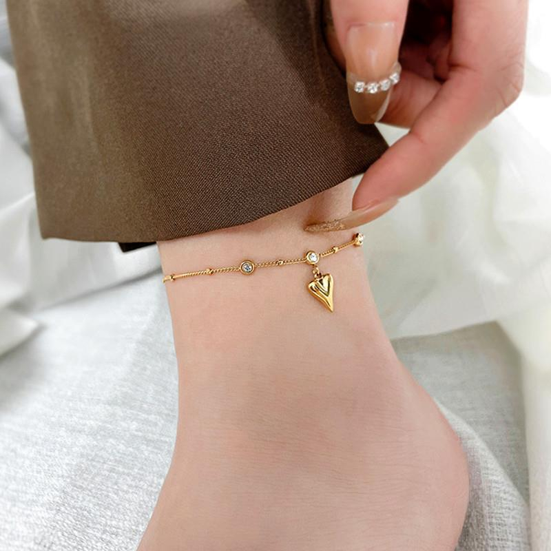 Raymrs สร้อยข้อเท้าโซ่ สเตนเลส ทอง 18K กันน้ํา ไม่จางหาย เครื่องประดับ สําหรับผู้หญิง ของขวัญ