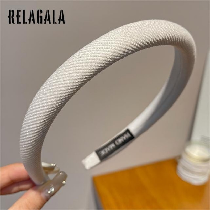 Relagala ที่คาดศีรษะ กันลื่น สีพื้น เรียบง่าย สําหรับผู้หญิง 2024