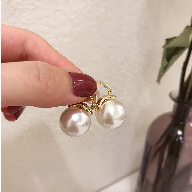 Retro Fashion Pearl Earrings Basic Pearl Ball Drop Earrings Simple Piercing Earrings(A10-04-11)