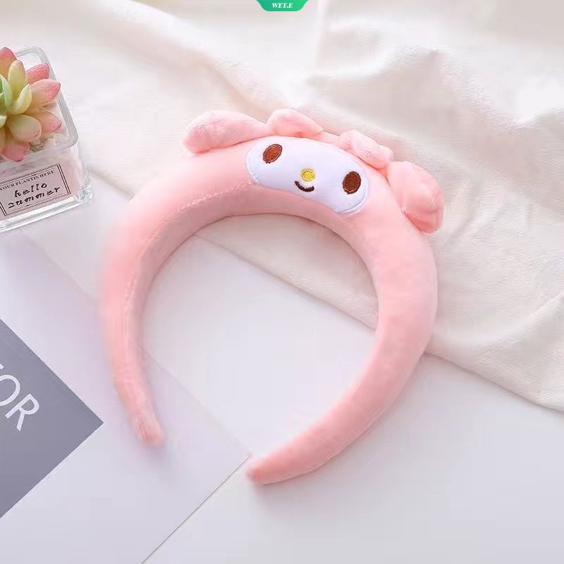 SANRIO ใหม่ ที่คาดผมฟองน้ําแต่งหน้า ลายการ์ตูน Kuromi Cinnamoroll Melody น่ารัก แฟชั่น สําหรับเด็กผู้หญิง