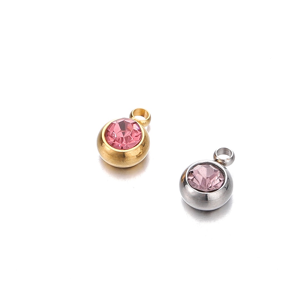 ST.KUNKKA 5 ชิ้น/ถุงสแตนเลส Birthstone จี้,สแตนเลสเพทายจี้สำหรับเครื่องประดับ DIY ทำของขวัญ