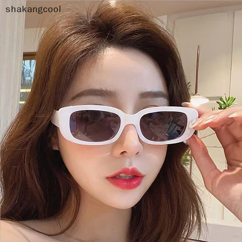 Shakangcool แว่นตากันแดด ทรงสี่เหลี่ยมผืนผ้า ขนาดเล็ก สไตล์วินเทจ สําหรับผู้หญิง SGL