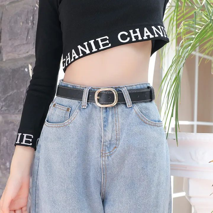 SmileFairyCC【COD & พร้อมส่ง】เข็มขัดหนัง หัวเข็มขัดอัลลอยด์ ลําลอง สําหรับผู้หญิง