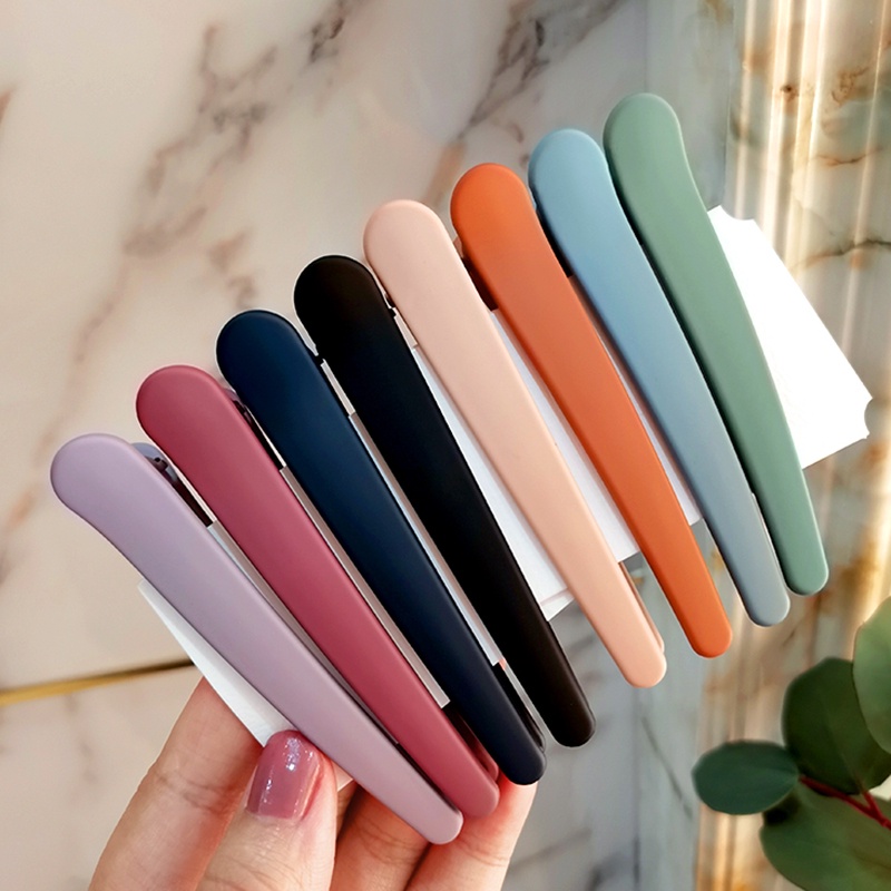 Solid Color Frosted Non-marking Plastic DIY Elegant Makeup Hair Clip