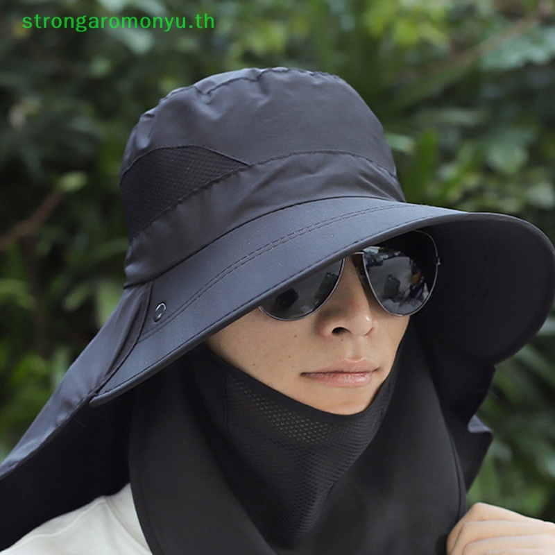 Strongaromonyu หมวกกันแดด ป้องกันรังสียูวี เหมาะกับฤดูร้อน สําหรับผู้ชาย และผู้หญิง เดินป่า ตกปลา