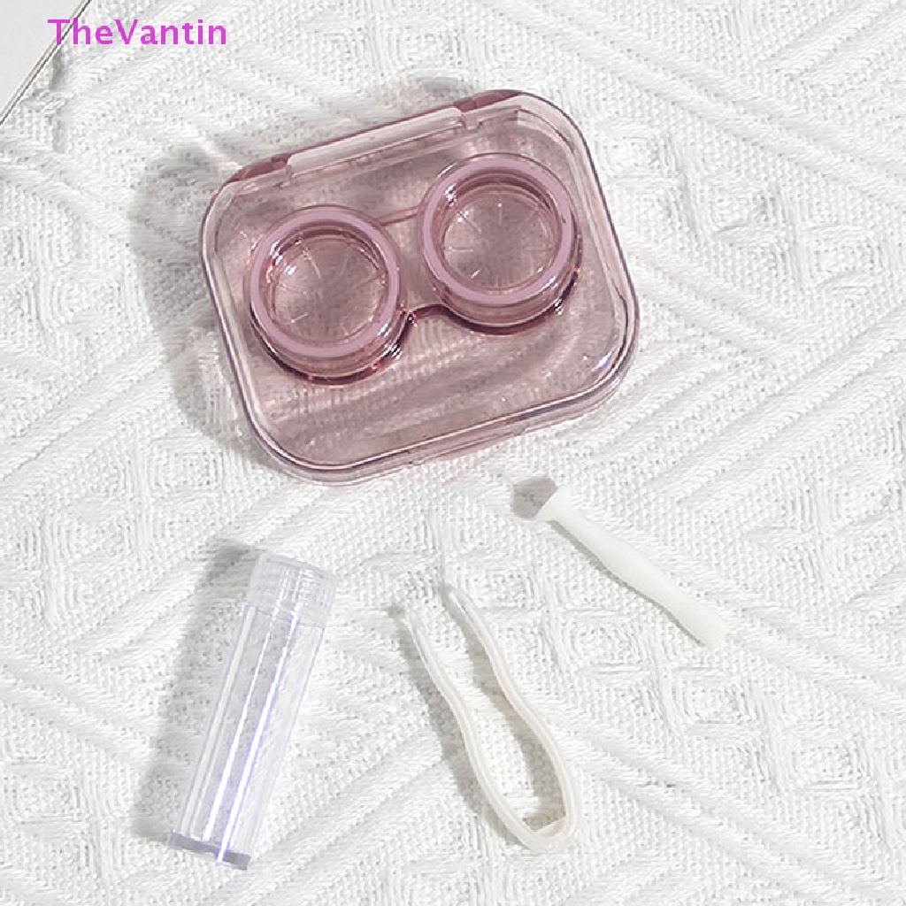 Thevantin กล่องเคสคอนแทคเลนส์ พลาสติก พร้อมแหนบดูด แบบพกพา สินค้าขายดี